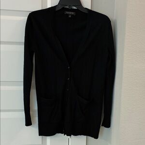 Banana Republic Black Long V-Neck Cardigan with Pockets